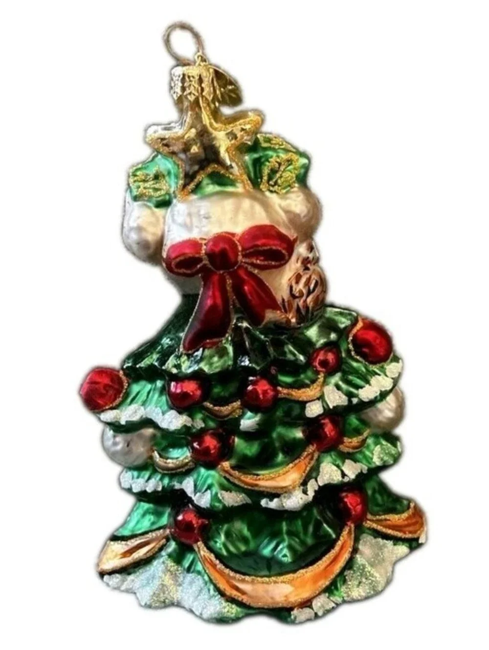 Christopher Radko Muffy Vanderbear Little Fir Tree Glass Ornament Mint Condition